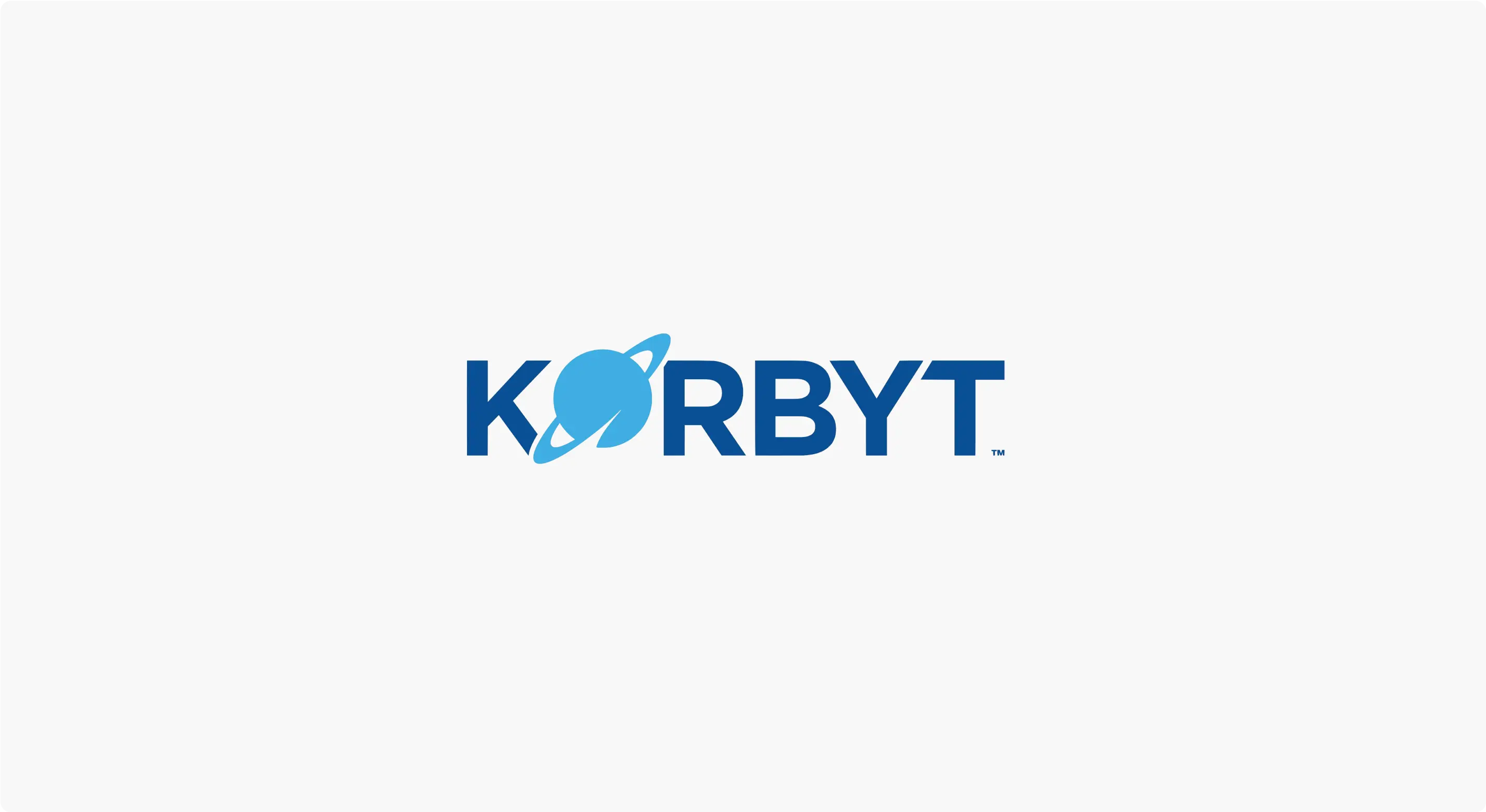 a logo for korbyt with a blue planet in the middle