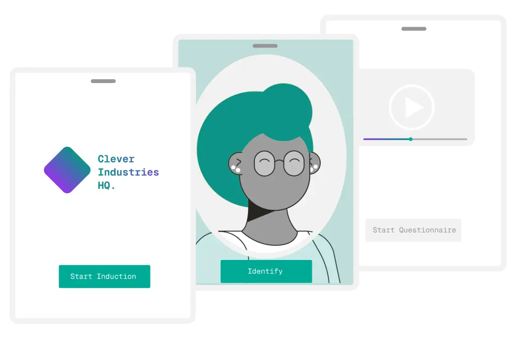 a clever industries hq logo is on a phone screen