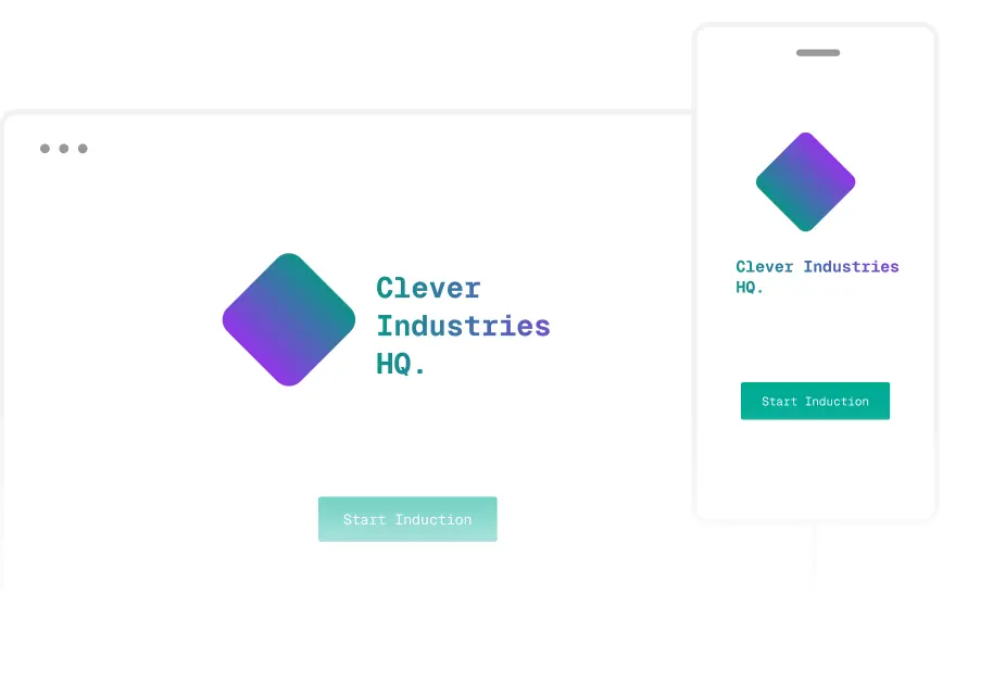 a website and a phone screen for clever industries inc.