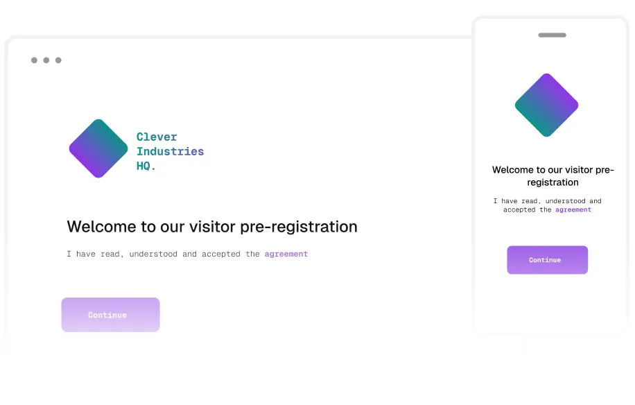 a welcome to our visitor pre-registration page is shown