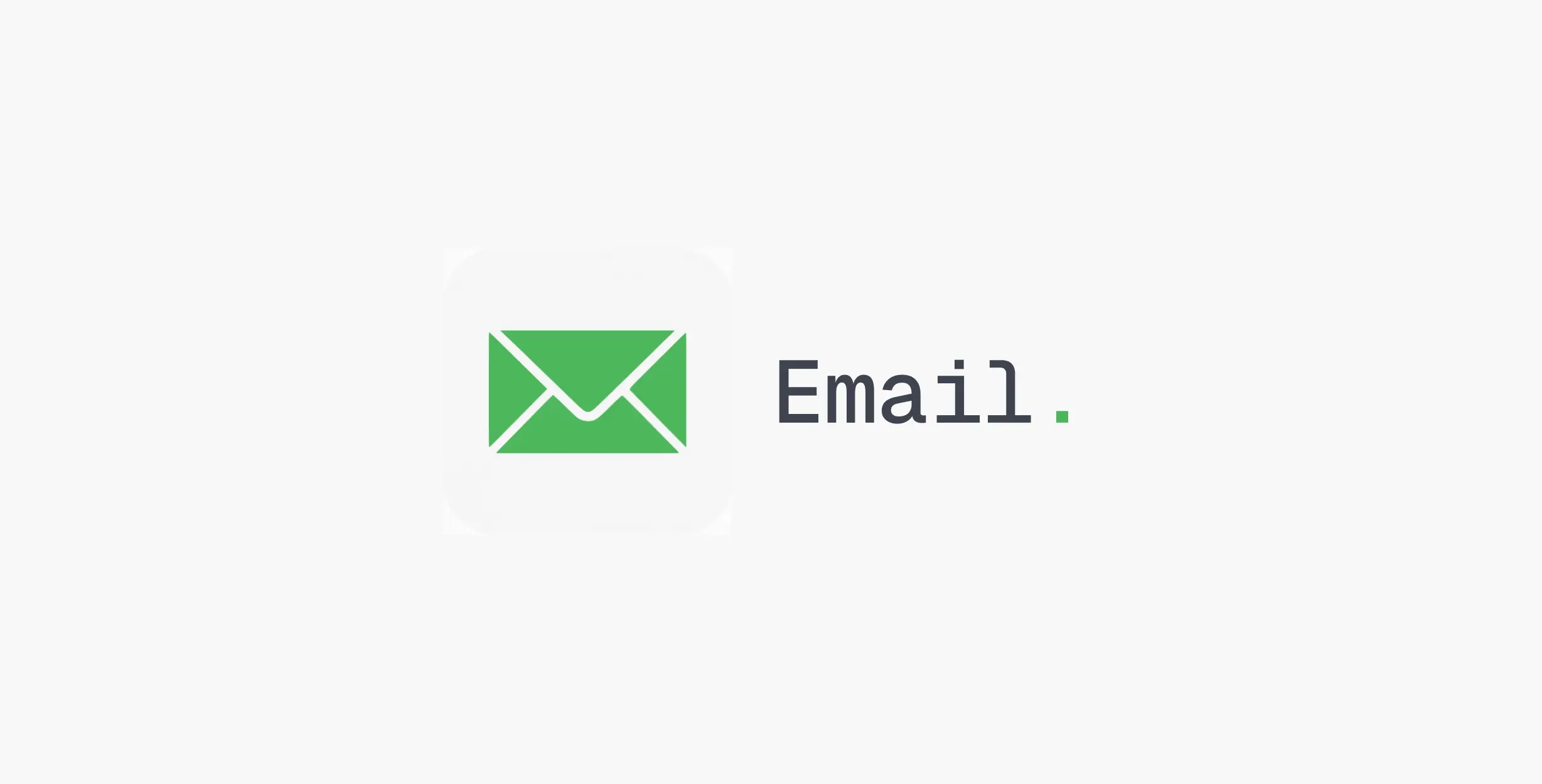 a green envelope with the word email below it